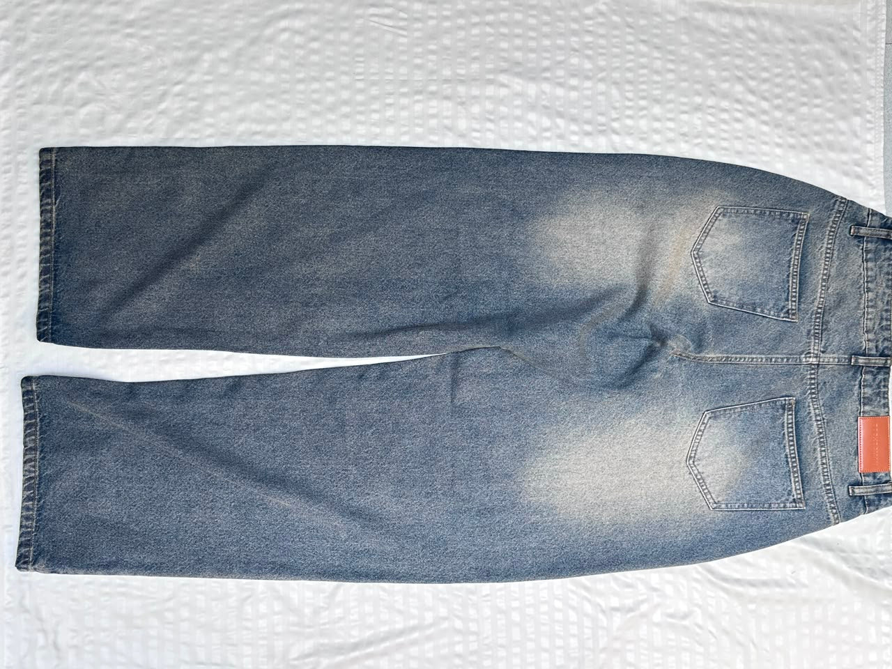 High-Waist Acid Wash Wide-Leg Denim pants - Image 3