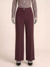 Deep Brown Vintage Wide-Leg Dress Pant