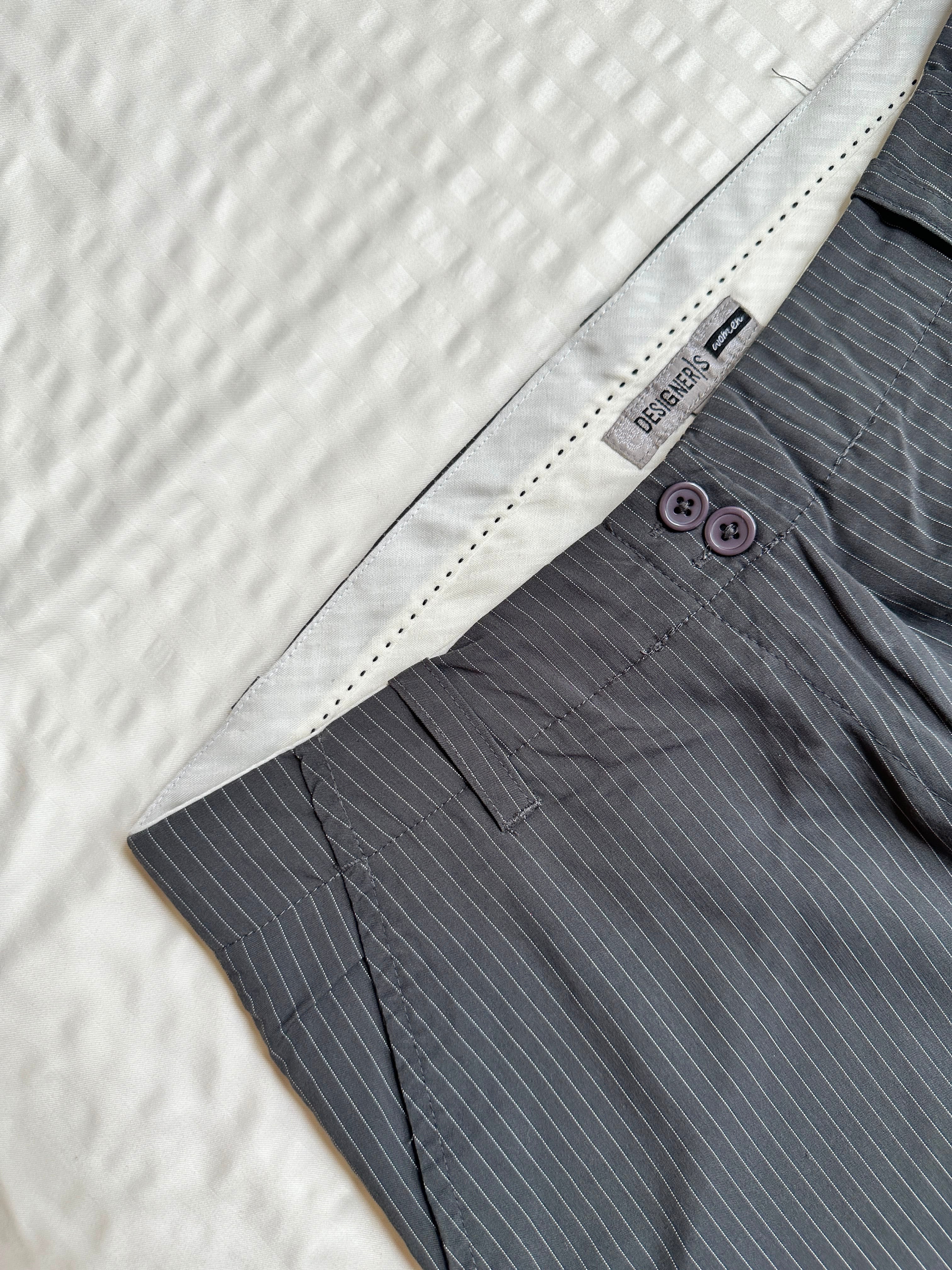 Dress Pant - Striped Grey straight Pant - Image 4