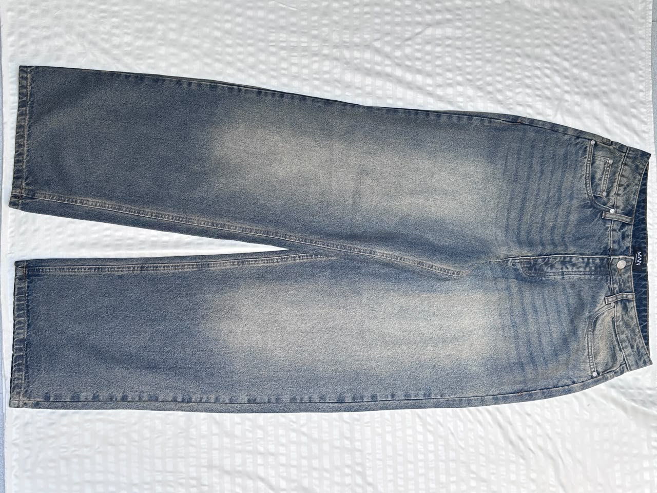 High-Waist Acid Wash Wide-Leg Denim pants - Image 2